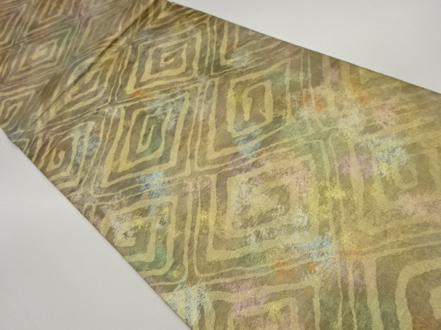 JAPANESE FUKURO OBI / WOVEN ABSTRACT GEOMETRIC